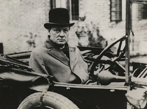 Churchill at the wheel.