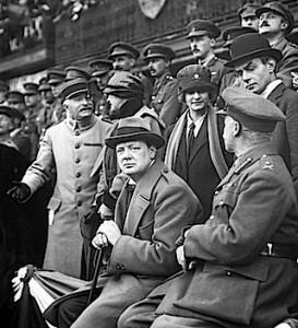 Winston Churchill watching 47th Division at Lille, France